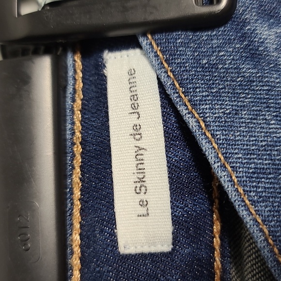 FRAME Le Skinny De Jean Blue Skinny Jeans with Distressed Raw Hem Size 28 - Picture 3 of 16